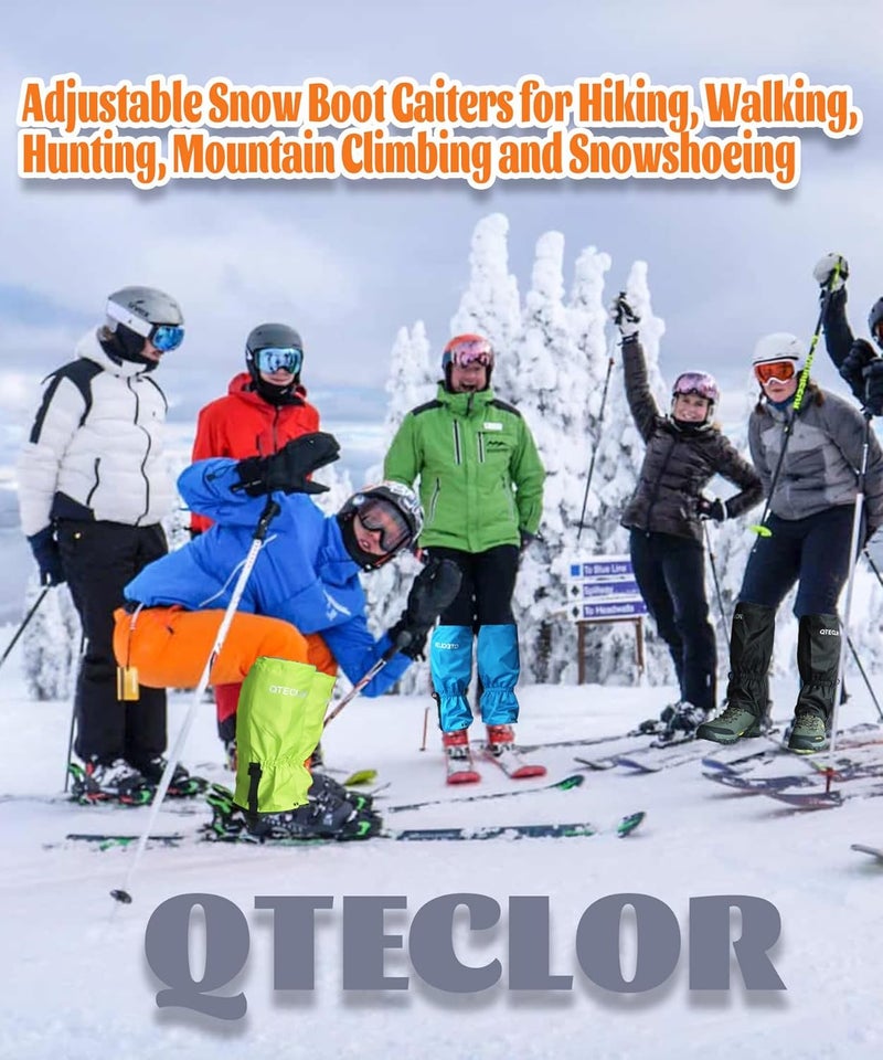 QTECLOR Men/Women Adjustable Leg Gaiters, Teen Adult Snow Shoe Gaiters for Hiking, Snowshoeing Lightweight Boot Gaiters - Image 5